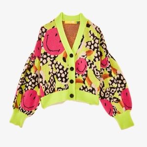 Farm Rio Tucanissimo Smiley Knit Cardigan